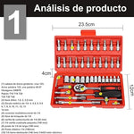 Juego de Herramientas 46 Piezas 1/4" | Acero Cromo-Vanadio Profesional