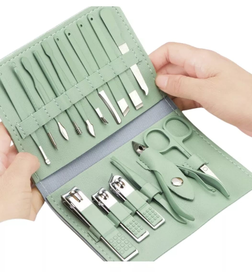 Kit Profesional de Manicura y Pedicura 16 en 1 | Acero Inoxidable + Estuche Portátil